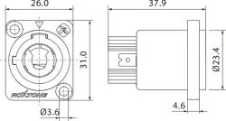 Разъем - Roxtone RAC3MPI-WP